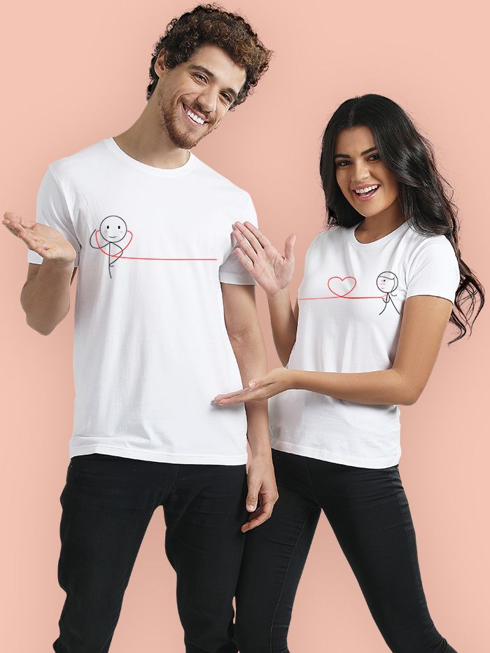 Buy Love Connection Couple T Shirts Online India at Best Prices
