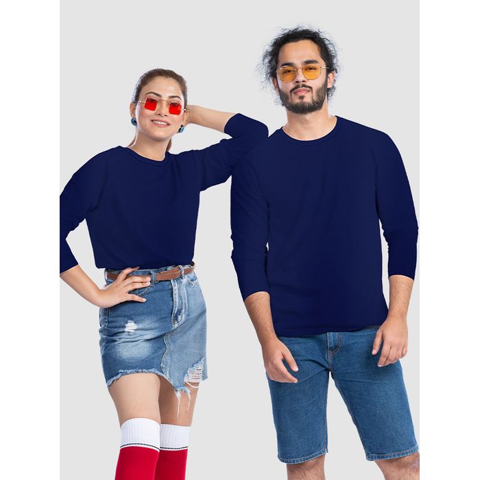Plain Full Sleeve Couple T shirt