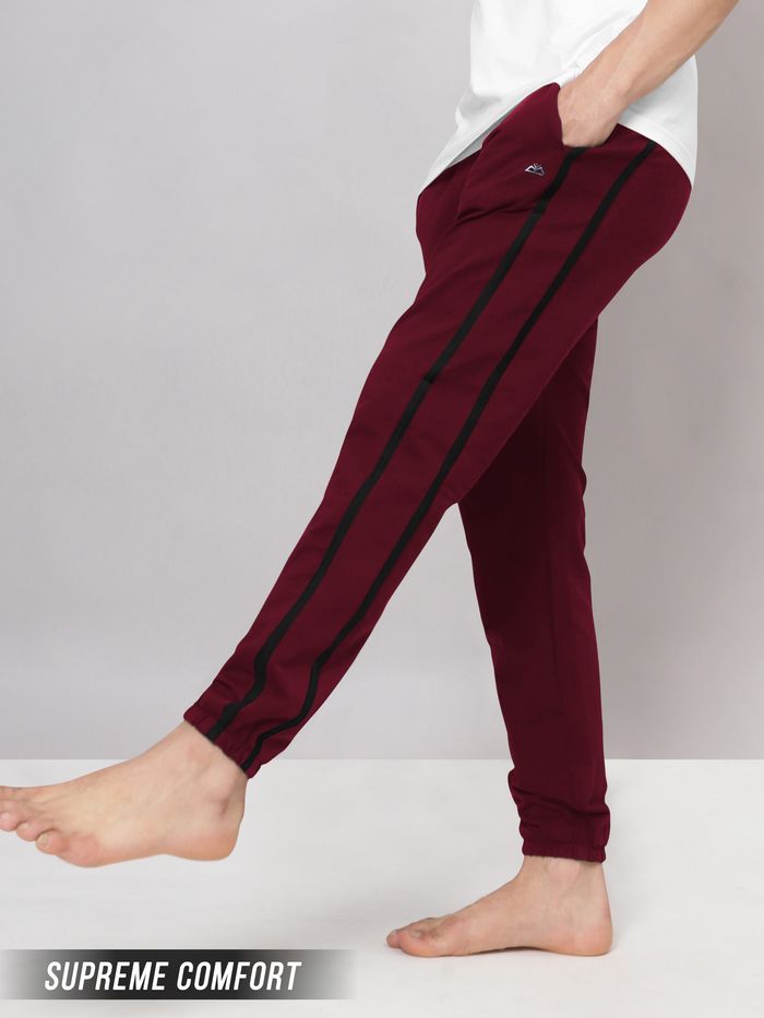 Mens hot sale burgundy sweatpants