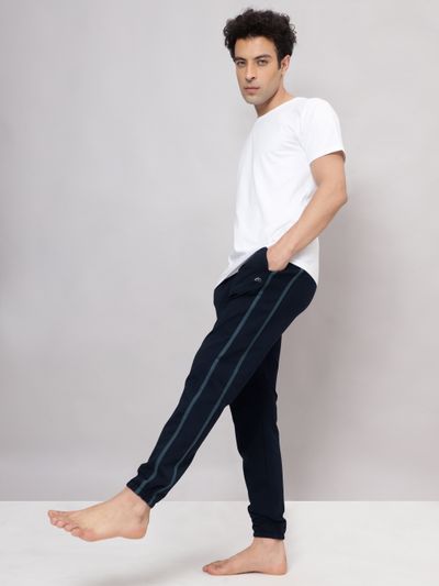 Navy Blue Striped Men Sweatpants Navy Blue Men Sweatpants