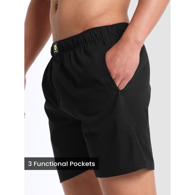 Plain Black Mens Boxers