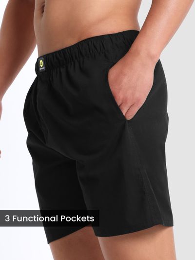 Plain Black Mens Boxer Plain Black Mens Boxers