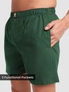 Plain Bottle Green Mens Boxer