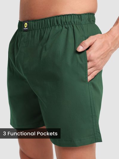 Plain Bottle Green Mens Boxer Plain Bottle Green Mens Boxer