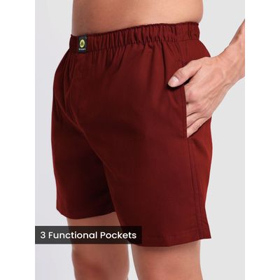 Plain Burgundy Mens Boxer