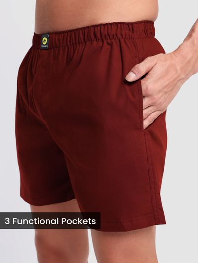 Plain Burgundy Mens Boxer Plain Burgundy Mens Boxer