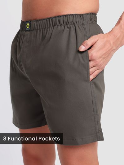 Plain Grizzle Grey Mens Boxer Plain Grizzle Gray Mens Boxers