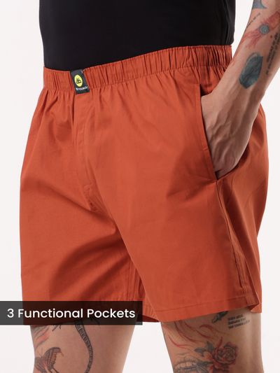 Plain Rust Orange Mens Boxer Plain Rust Orange Mens Boxer
