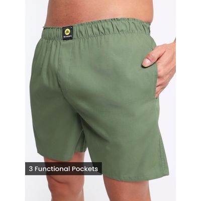 Plain Sage Green Mens Boxers
