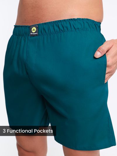 Plain Teal Blue Mens Boxer Plain Teal Blue Mens Boxer