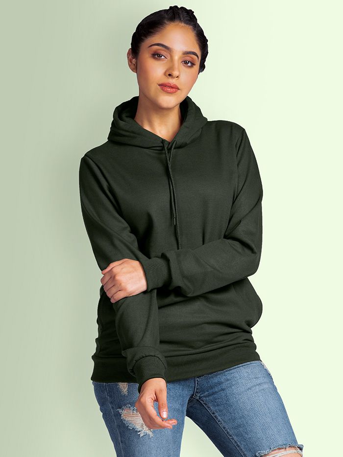 Plain Camo Green Hoodies for Women