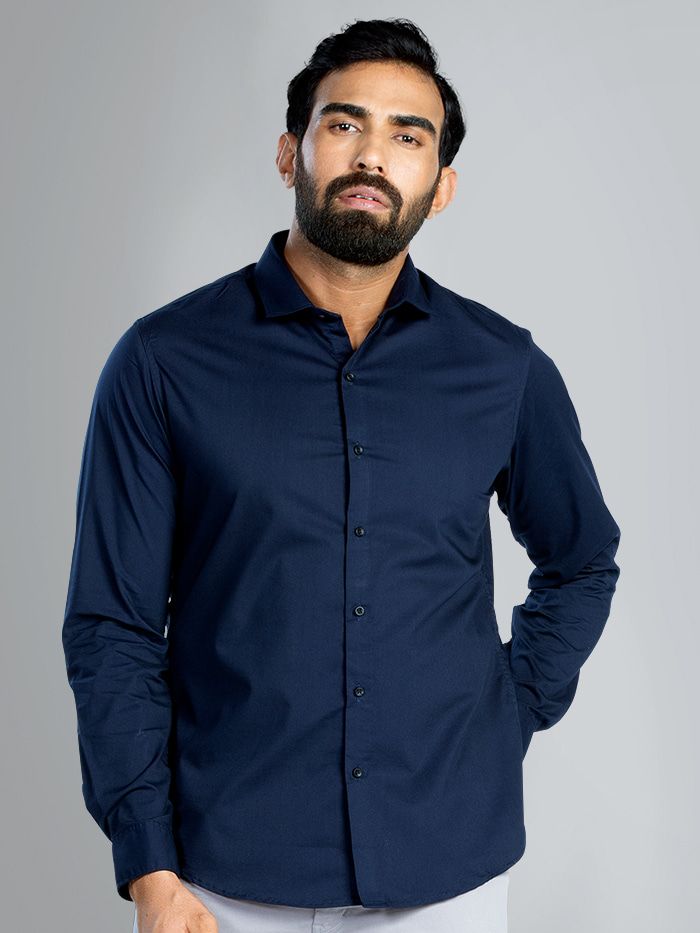 Midnight Blue - Formal Shirts For Men 
