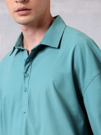 Beach Blue Oversized Shirt Beach Blue Oversized Shirt