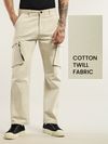 Beige 6-Pockets Cargo Pants