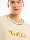 Beige BEYOUNG Puff Print Oversized T-shirt