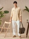 Beige Cotton Shirt for Men
