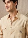 Beige Cotton Shirt for Men