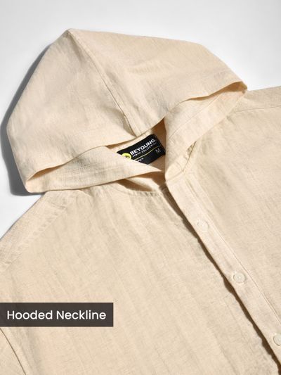 Beige Hooded Shirt