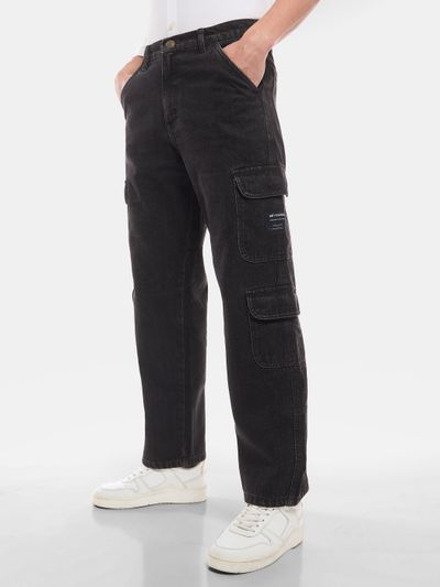 denim oversized cargo pants, 