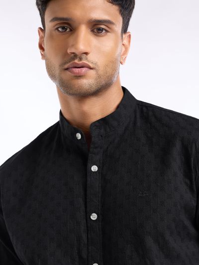 Brown Window Checks Shirt For Men