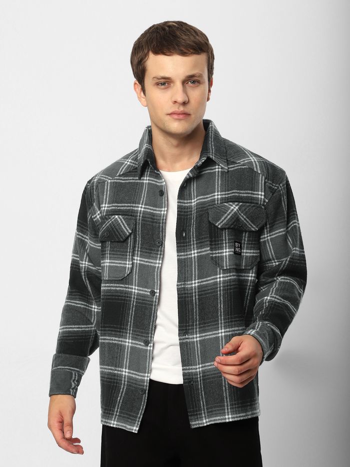 Vujade 010 ross check flannel shirt