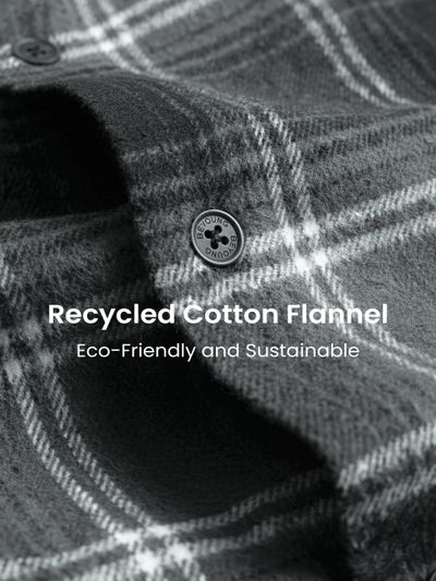 Black Recycled Check Flannel Shirt