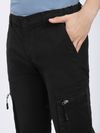 Black Slant Zipper Pocket Cargo Pants