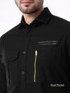 Black Solid Urban Shirt for Men