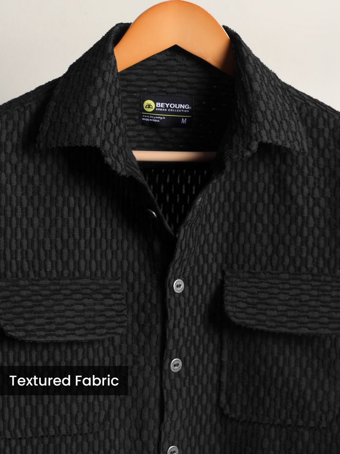 Trendy men's textured shirts online at beyoung, 