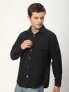 Black Terry Textured Shirt