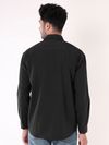 Black Textured Shirt for Men