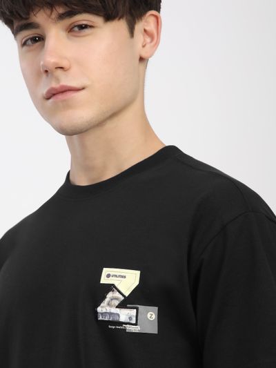 Black Z Embroidered Patch Oversized T-Shirt Black Z Embroidered Patch Oversized T-Shirt