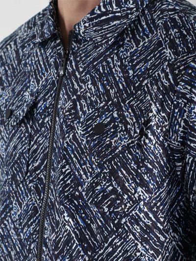 Blue Abstract Print Jacket