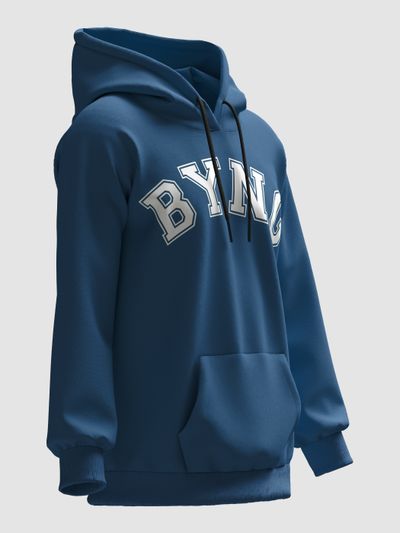 Blue BYNG Printed Hoodie shop mens hoodies for winter online at Beyoung,