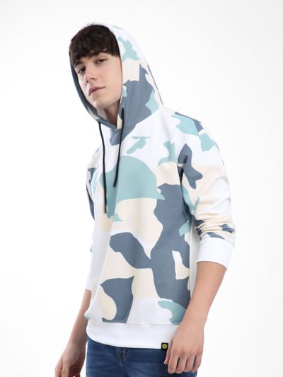 Blue Camo Printed Hoodie Blue Camo Printed Hoodie
