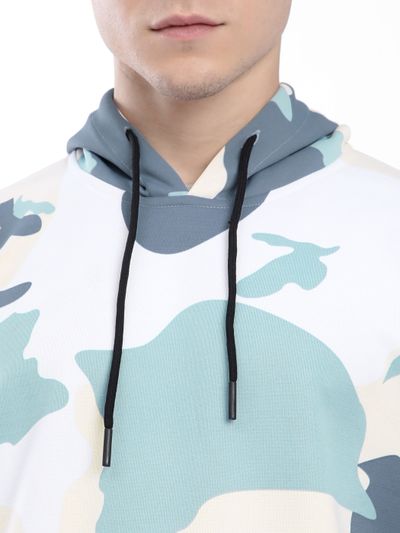 Blue Camo Printed Hoodie Blue Camo Printed Hoodie