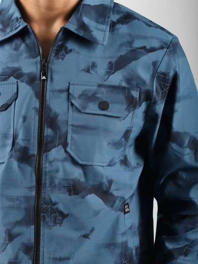 Blue Marble Print Jacket