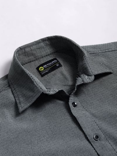 Blue Structured Full Sleeve Shirt