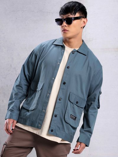 True Blue Utility Pockets Shirt for Men