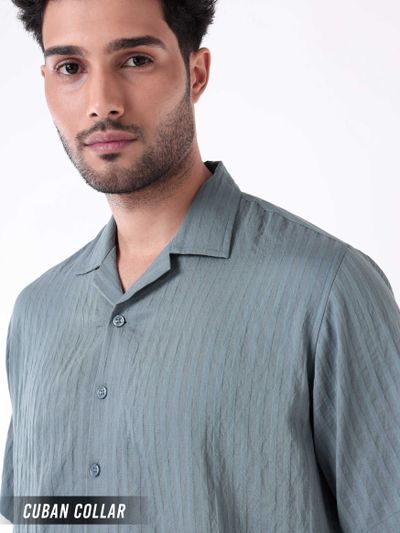 Bluish Grey Striped Casual Shirt for Men Bluish Grey Striped Casual Shirt for Men