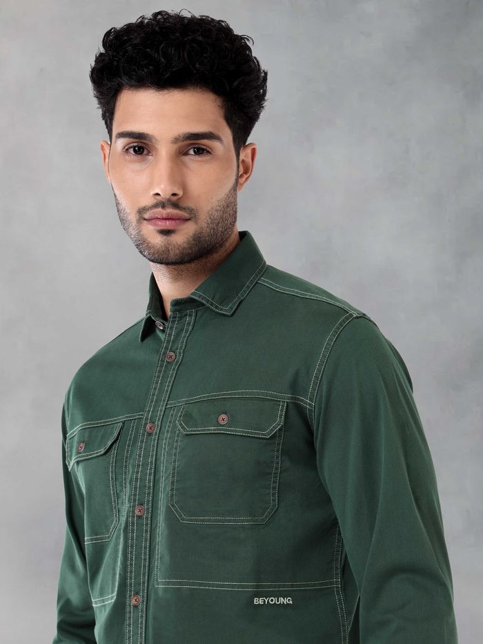 Bottle green shirt for men shop