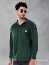 Bottle Green Corduroy Shacket for Men