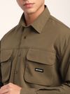 Brown Baggy Pocketed Shirt