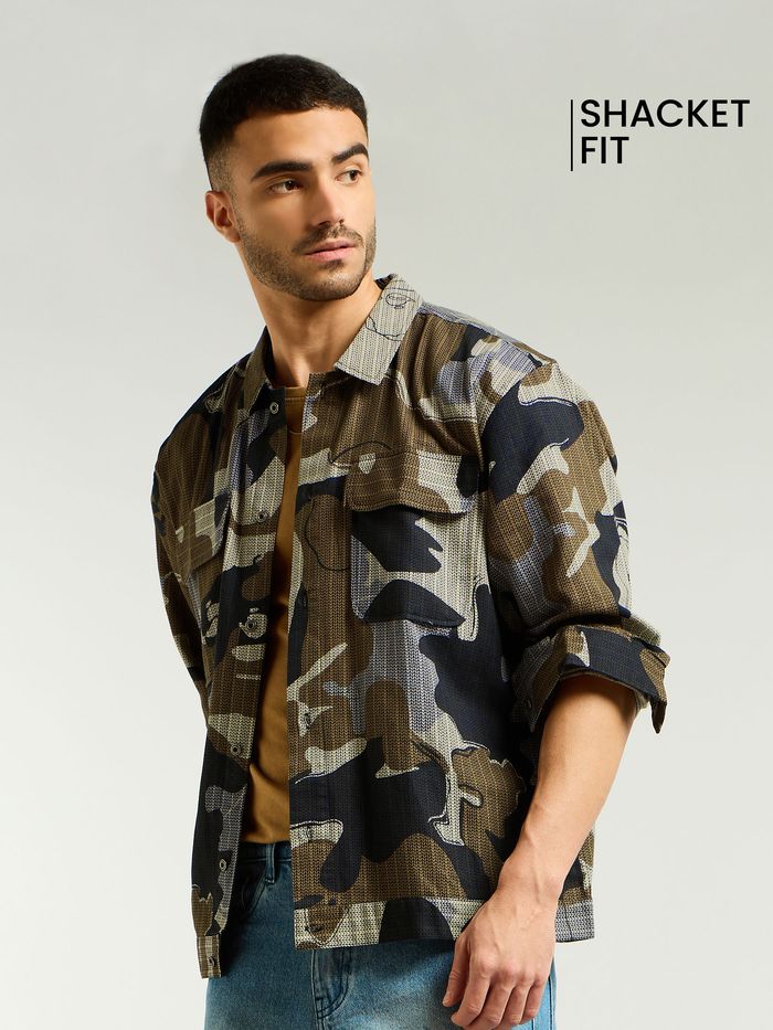 Camo shacket men's store