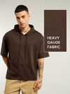 Brown Hooded Oversized T-Shirt