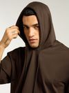 Brown Hooded Oversized T-Shirt