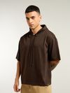 Brown Hooded Oversized T-Shirt