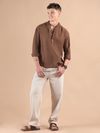 Brown Hooded Shirt