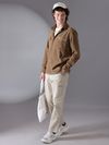 Brown Plain Suede Urban Shirt for Men