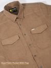 Brown Plain Suede Urban Shirt for Men